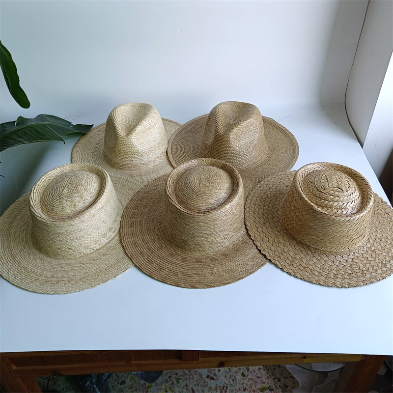 Palm leaf straw hat fedora jaz - Bucket Hat Straw บทวิจารณ์และราคา