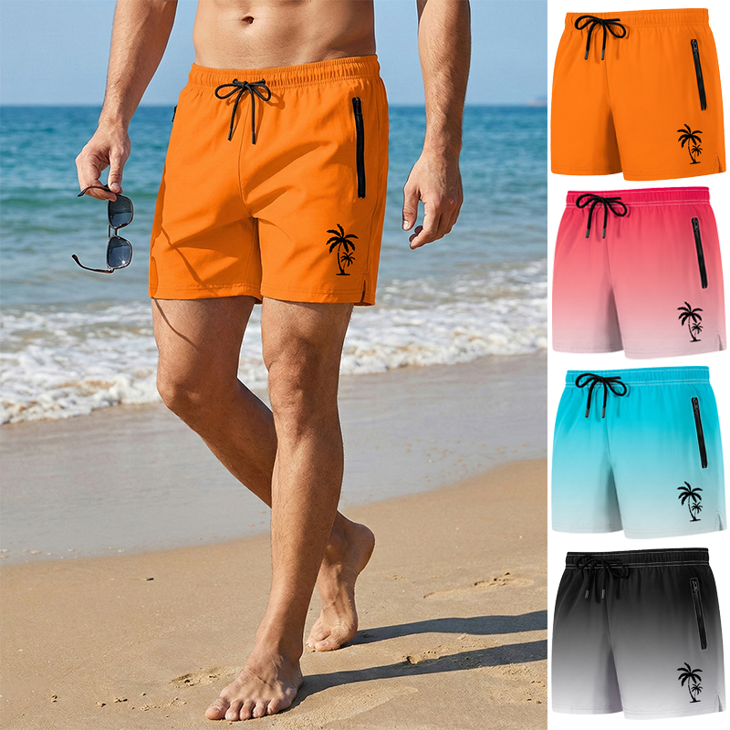 Palm Tree Print Board Shorts f - Swim Trunk Quick Dry บทวิจารณ์และราคา