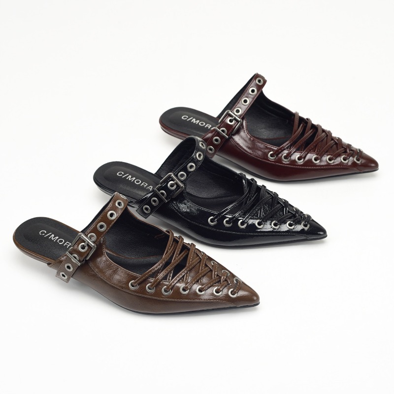 Pointed Toe Lace Up Women Slip - Casual Sandal Leather บทวิจารณ์และราคา