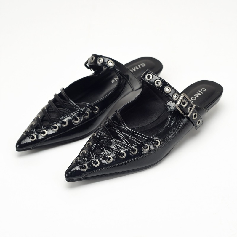 Pointed Toe Lace Up Women Slip - Casual Sandal Leather บทวิจารณ์และราคา