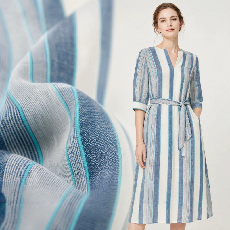 2Yards Fresh and artistic Blue - Linen Shirt Breathable บทวิจารณ์และราคา