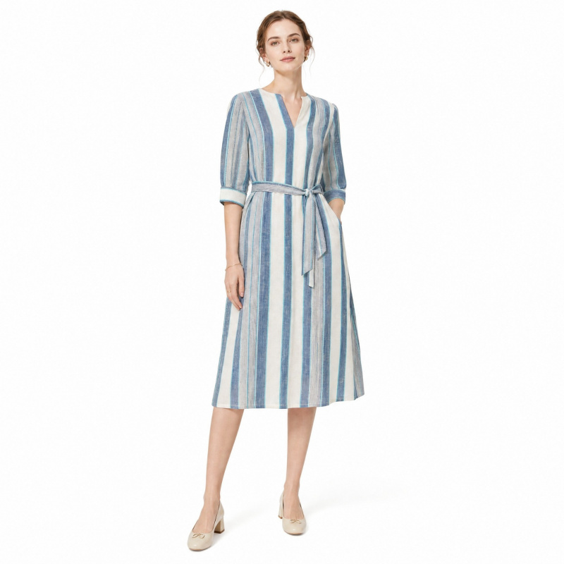 2Yards Fresh and artistic Blue - Linen Shirt Breathable บทวิจารณ์และราคา